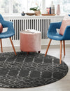Marrakesh Lattice Collection Area Rug - Casablanca (Charcoal Gray) Round Charcoal Gray  lifestyle 56