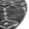 Marrakesh Lattice Collection Area Rug - Casablanca (Charcoal Gray) Round Charcoal Gray  lifestyle 65