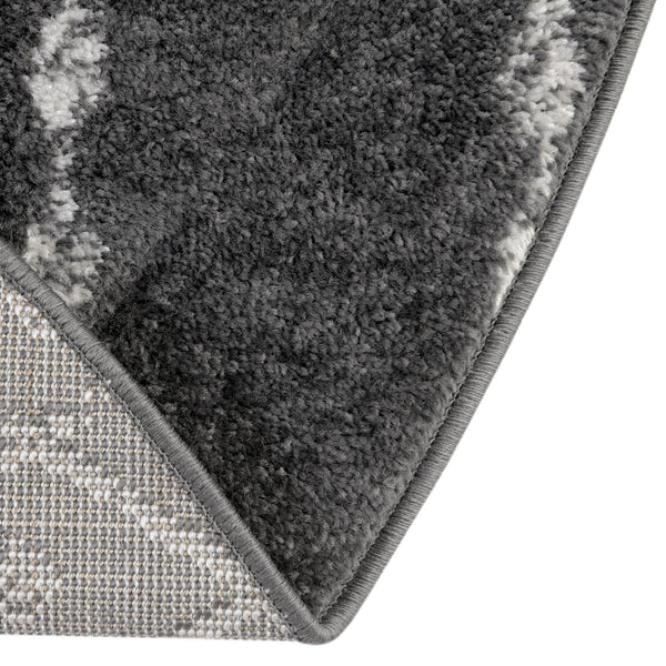 Marrakesh Lattice Collection Area Rug - Casablanca (Charcoal Gray) Round Charcoal Gray  lifestyle 75