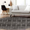 Marrakesh Lattice Collection Area Rug - Casablanca (Charcoal Gray) Round Charcoal Gray  lifestyle 110