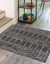 Marrakesh Lattice Collection Area Rug - Casablanca (Charcoal Gray) Square Charcoal Gray  lifestyle 30