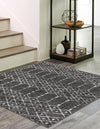 Marrakesh Lattice Collection Area Rug - Casablanca (Charcoal Gray) Square Charcoal Gray  lifestyle 35