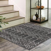 Marrakesh Lattice Collection Area Rug - Casablanca (Charcoal Gray) Square Charcoal Gray  lifestyle 111