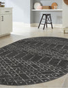 Marrakesh Lattice Collection Area Rug - Casablanca (Charcoal Gray) Oval Charcoal Gray  lifestyle 49