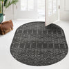 Marrakesh Lattice Collection Area Rug - Casablanca (Charcoal Gray) Oval Charcoal Gray  lifestyle 107
