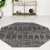 Marrakesh Lattice Collection Area Rug - Casablanca (Charcoal Gray) Octagon Charcoal Gray  lifestyle 108