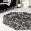 Marrakesh Lattice Collection Area Rug - Casablanca (Charcoal Gray) Octagon Charcoal Gray  lifestyle 113