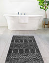 Marrakesh Lattice Collection Area Rug - Casablanca (Charcoal Gray) Runner Charcoal Gray  lifestyle 54