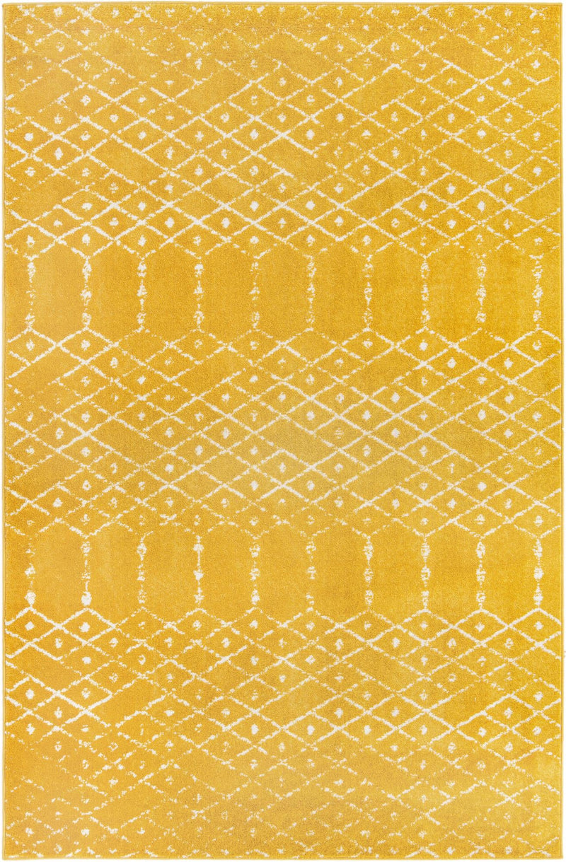 Marrakesh Lattice Collection Area Rug - Casablanca (Yellow) Rectangle Yellow  lifestyle 2