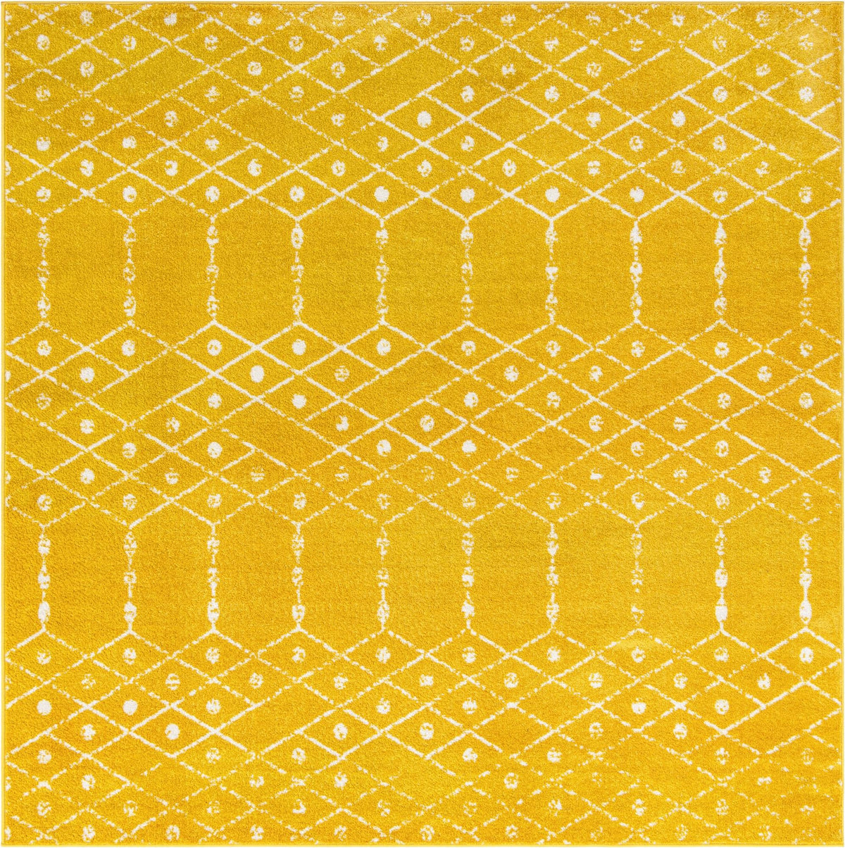Marrakesh Lattice Collection Area Rug - Casablanca (Yellow) Square Yellow  lifestyle 27