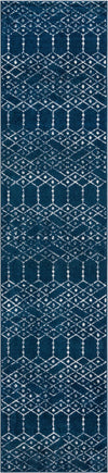 Marrakesh Lattice Collection Area Rug - Casablanca (Navy Blue) Runner Navy Blue  lifestyle 47