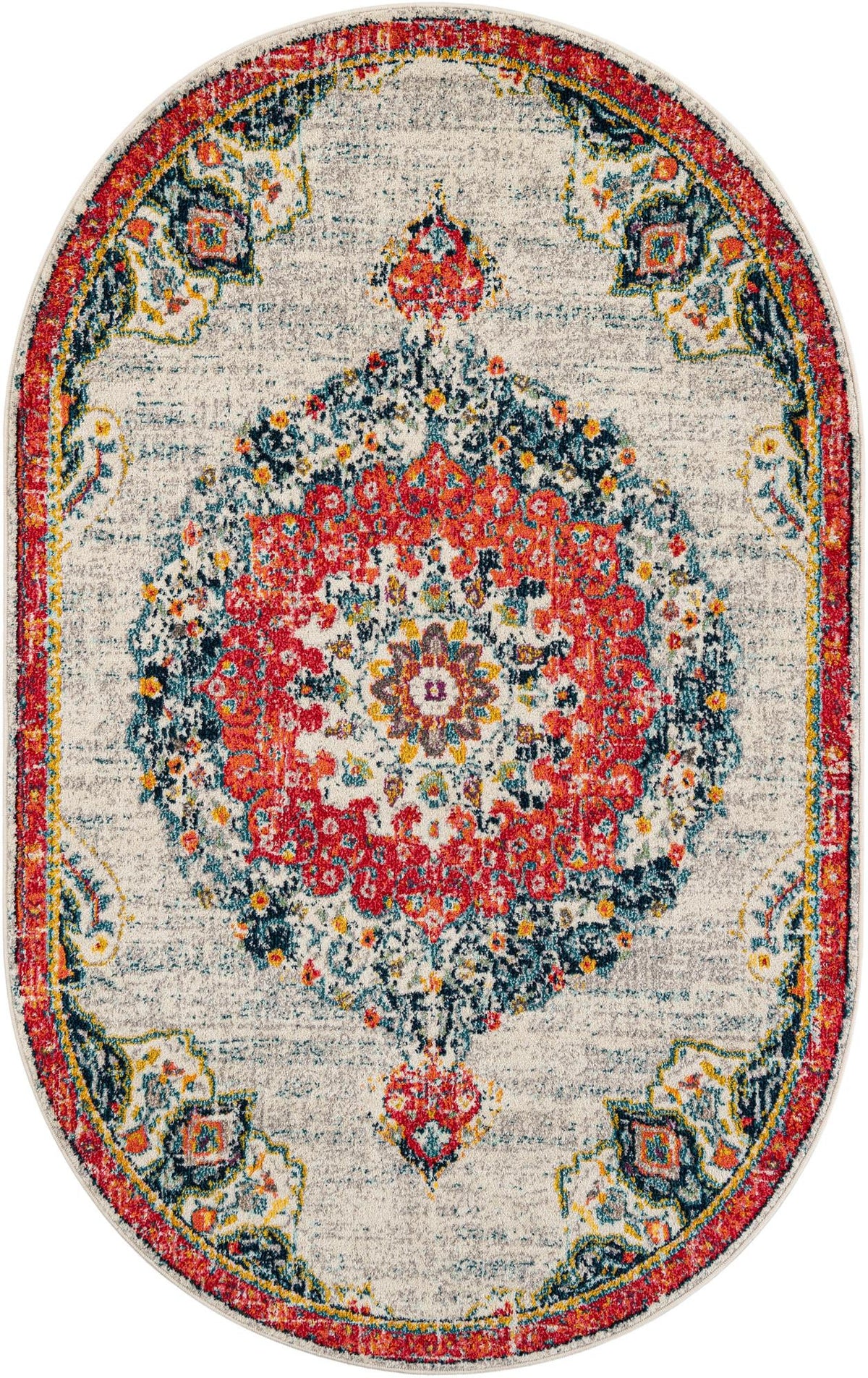 Brighton Terrace Collection Area Rug - Hove (Ivory) Oval Ivory  lifestyle 19