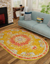 Brighton Terrace Collection Area Rug - Hove (Gold) Oval Gold  lifestyle 31