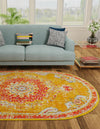 Brighton Terrace Collection Area Rug - Hove (Gold) Oval Gold  lifestyle 36