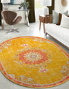 Brighton Terrace Collection Area Rug - Hove (Gold) Oval Gold  lifestyle 59