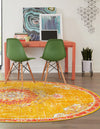 Brighton Terrace Collection Area Rug - Hove (Gold) Oval Gold  lifestyle 65