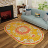Brighton Terrace Collection Area Rug - Hove (Gold) Oval Gold  lifestyle 93