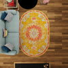 Brighton Terrace Collection Area Rug - Hove (Gold) Oval Gold  lifestyle 97
