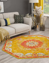 Brighton Terrace Collection Area Rug - Hove (Gold) Octagon Gold  lifestyle 33