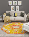 Brighton Terrace Collection Area Rug - Hove (Gold) Octagon Gold  lifestyle 38