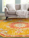 Brighton Terrace Collection Area Rug - Hove (Gold) Octagon Gold  lifestyle 54