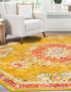 Brighton Terrace Collection Area Rug - Hove (Gold) Octagon Gold  lifestyle 66