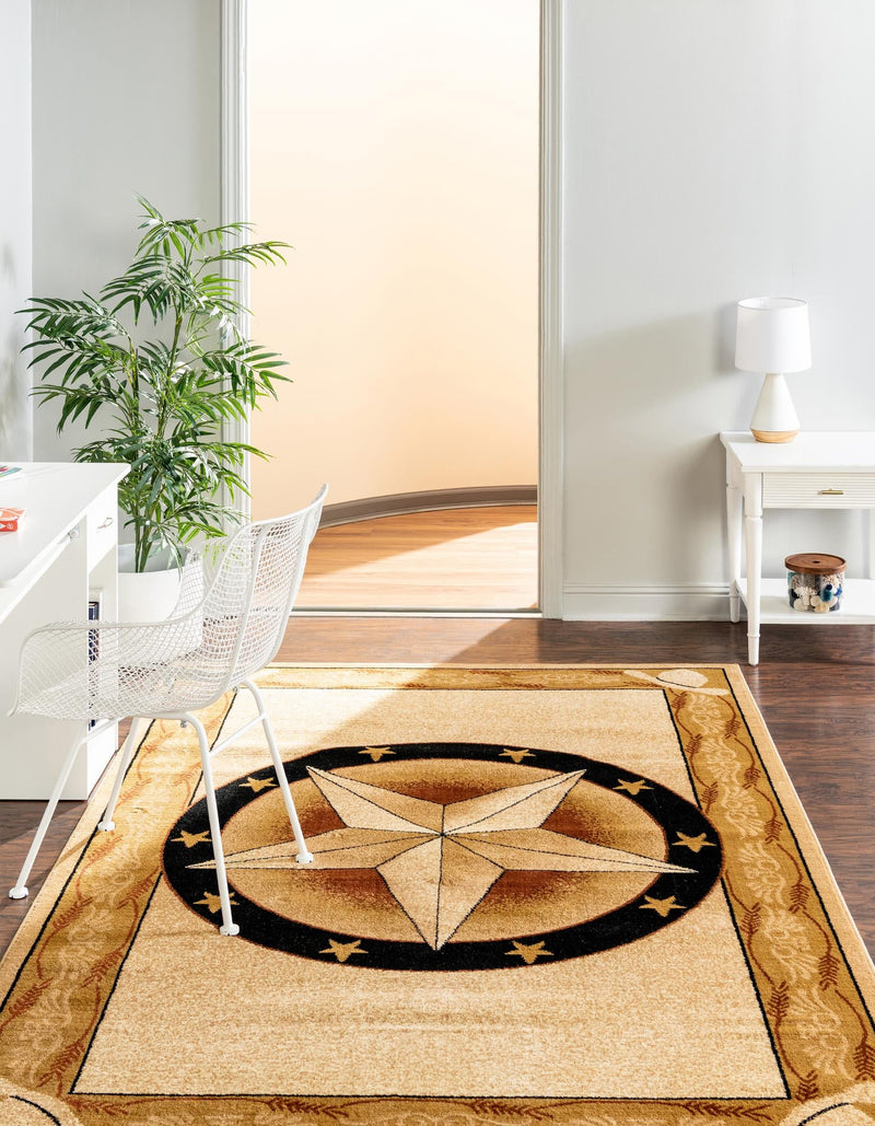 Frontier Trails Collection Area Rug - Redwood Rectangle Ivory Brown  lifestyle 6