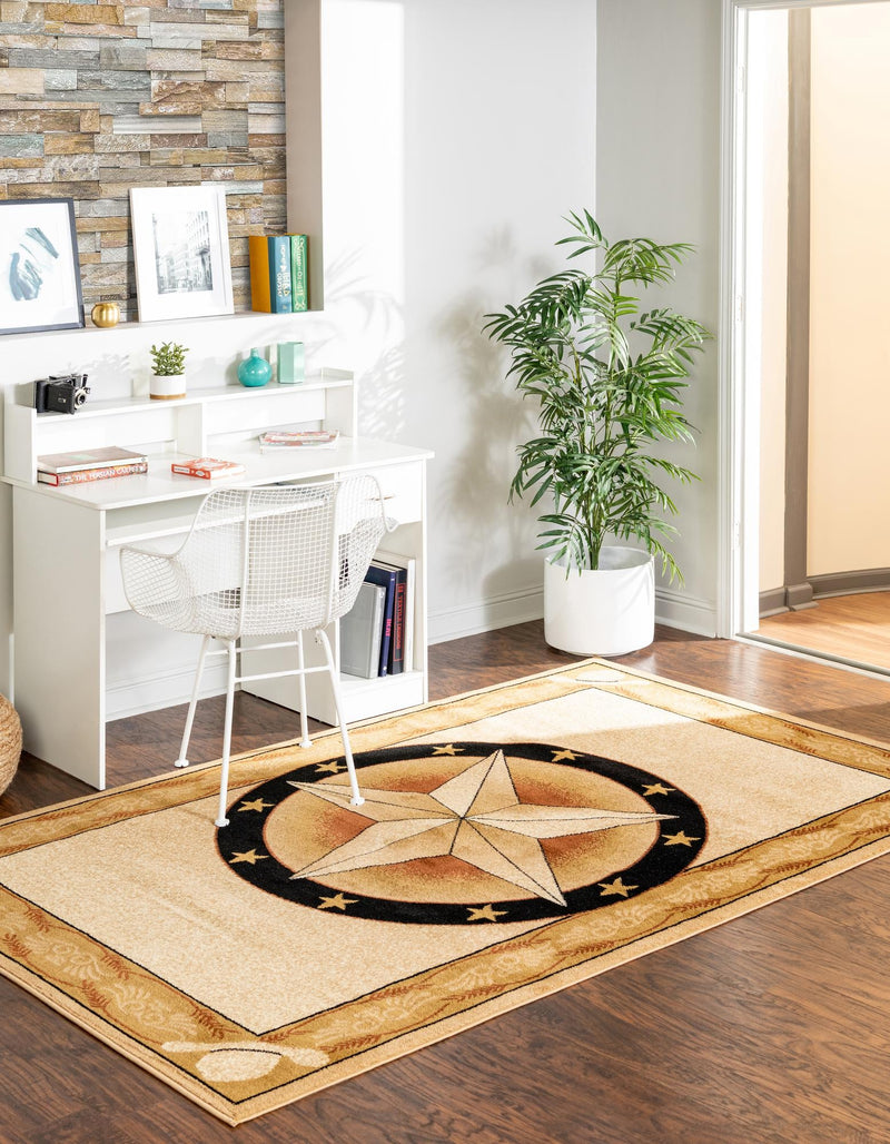 Frontier Trails Collection Area Rug - Redwood Rectangle Ivory Brown  lifestyle 7