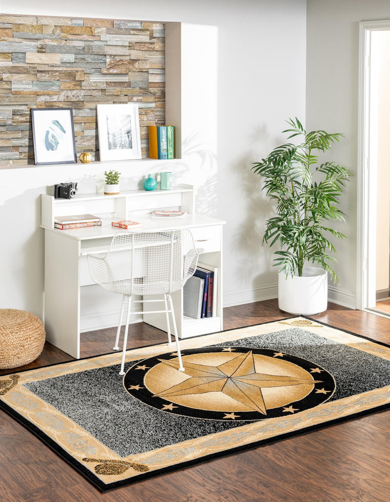 Frontier Trails Collection Area Rug - Redwood Rectangle Blue  lifestyle 14