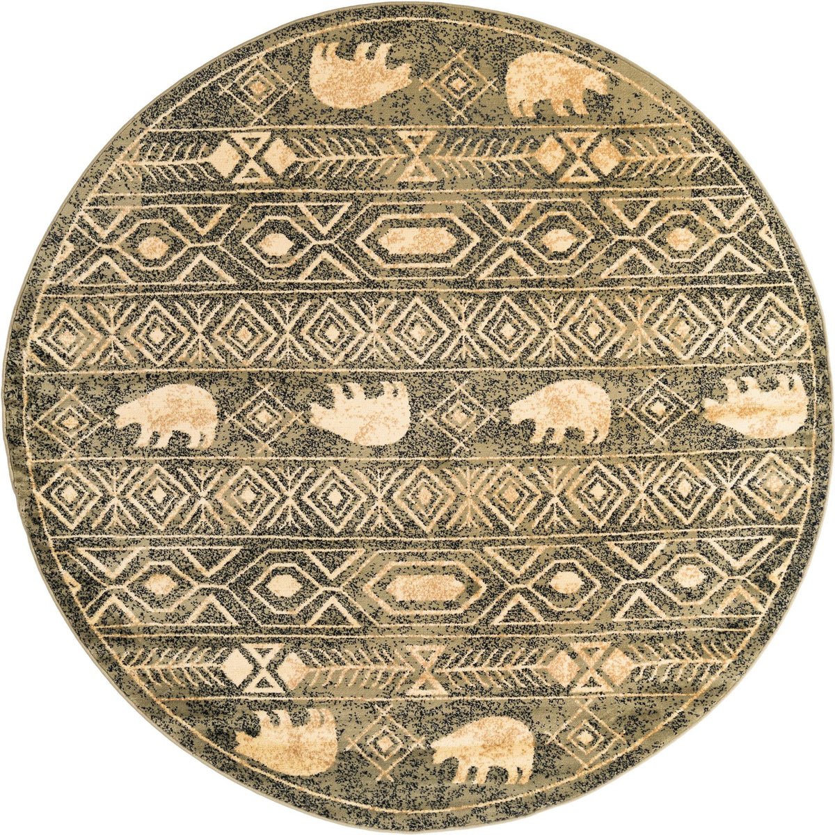 Frontier Trails Collection Area Rug -  Sedona Round Green  lifestyle 77