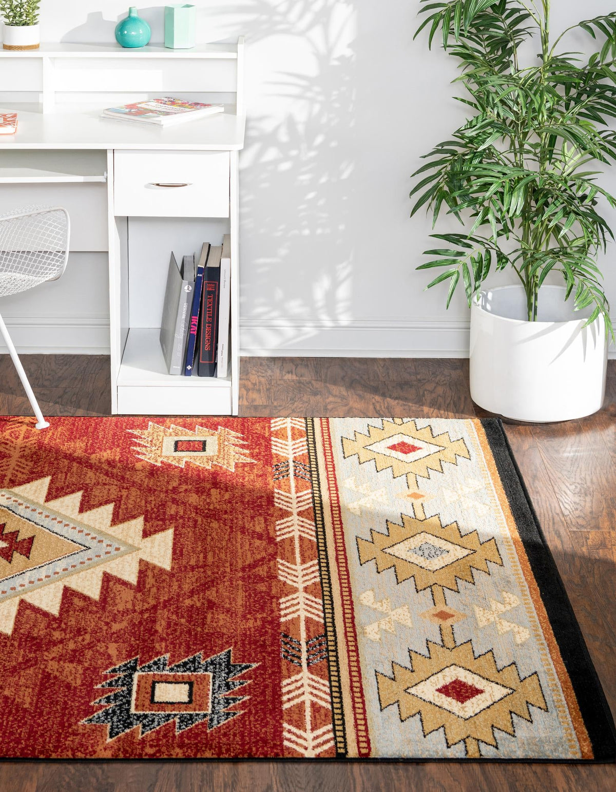 Frontier Trails Collection Area Rug -  Evergreen Rectangle Red  lifestyle 4