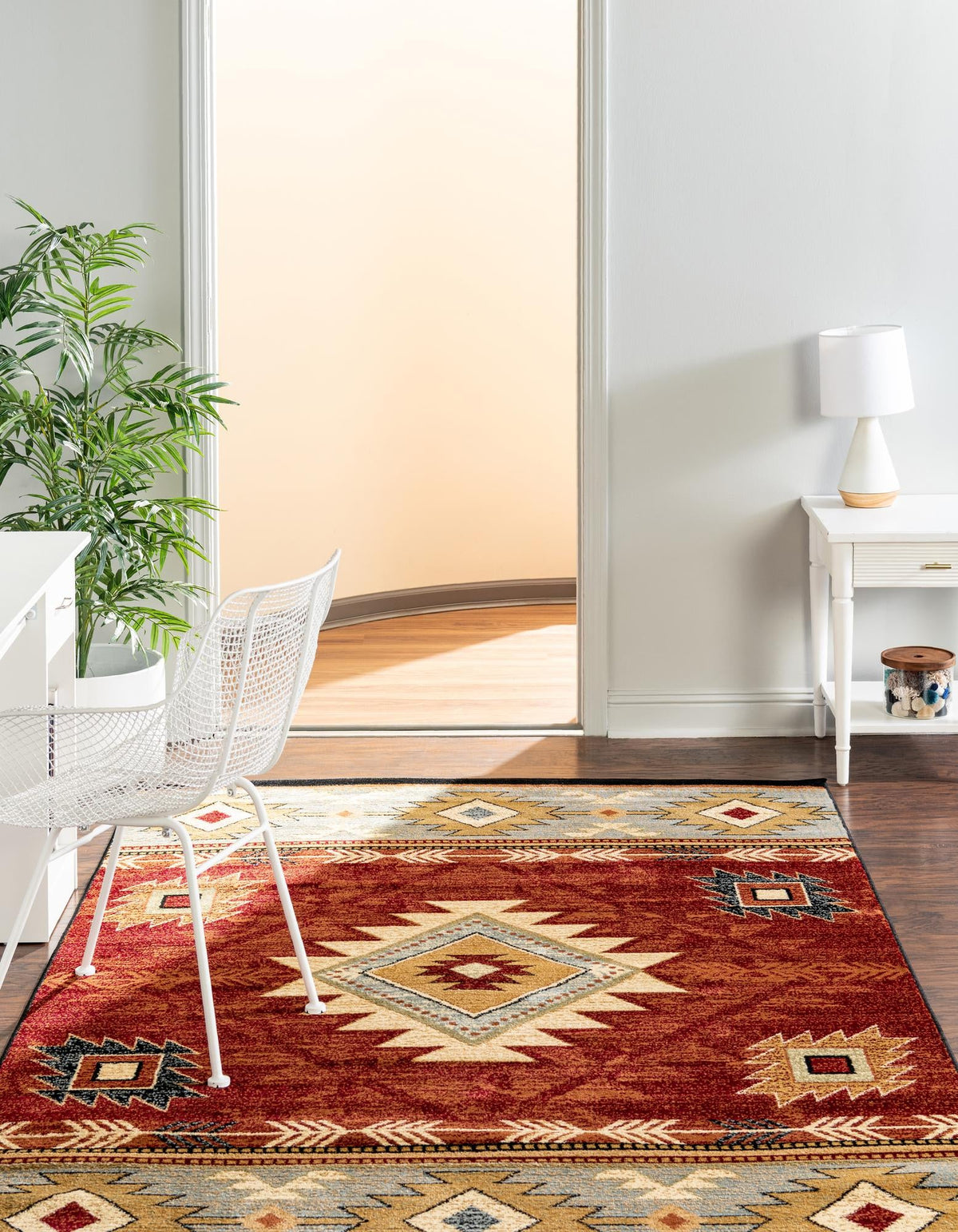 Frontier Trails Collection Area Rug -  Evergreen Rectangle Red  lifestyle 7