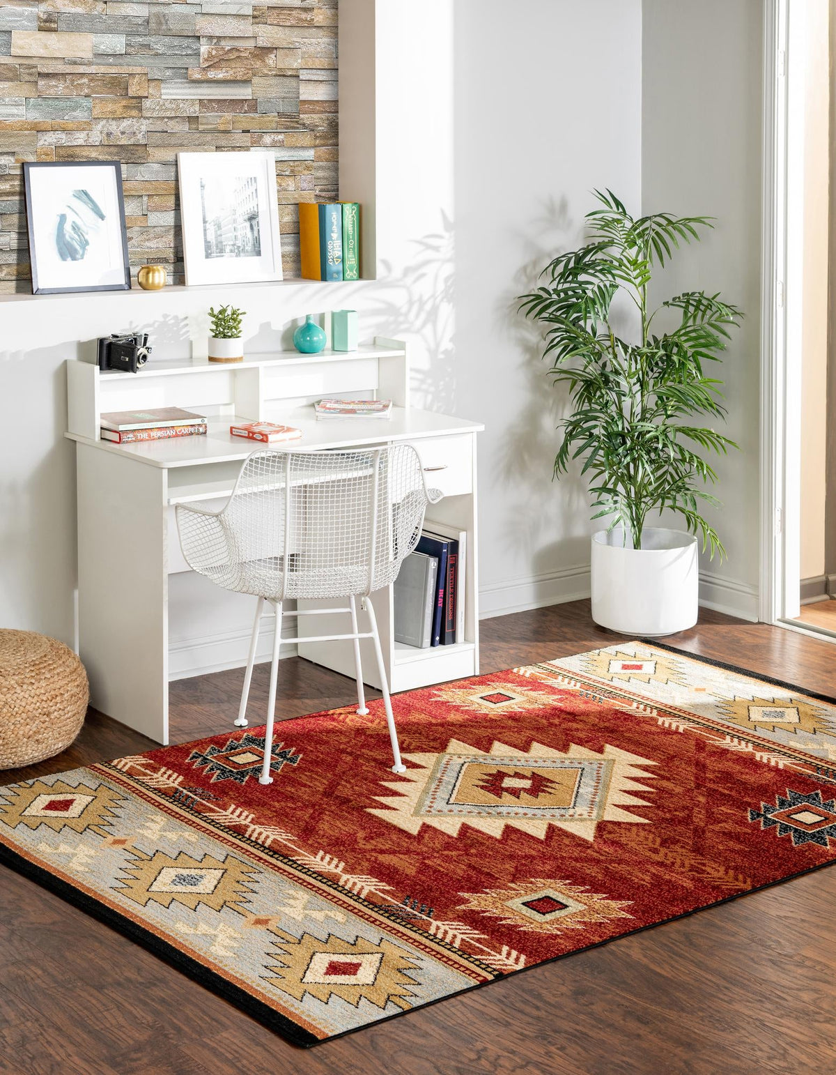 Frontier Trails Collection Area Rug -  Evergreen Rectangle Red  lifestyle 10
