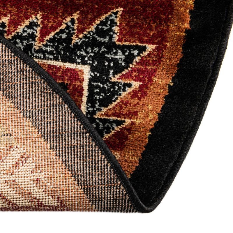 Frontier Trails Collection Area Rug -  Evergreen Round Red  lifestyle 75