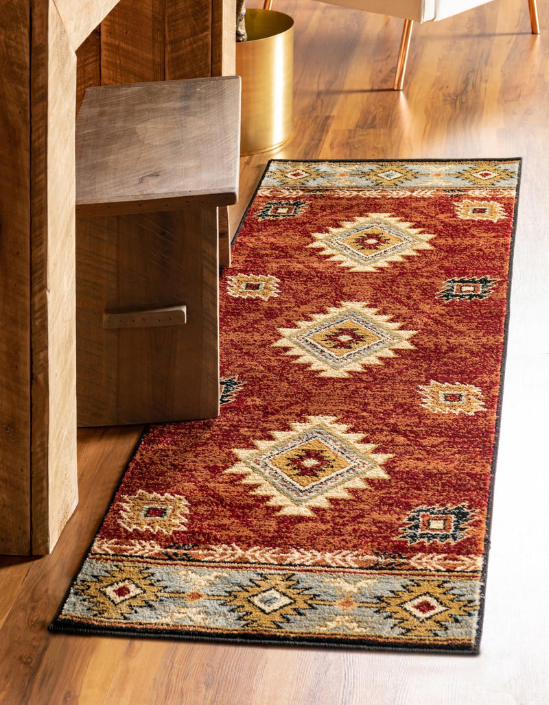 Frontier Trails Collection Area Rug -  Evergreen Runner Red  lifestyle 35