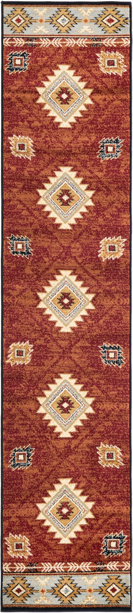 Frontier Trails Collection Area Rug -  Evergreen Runner Red  lifestyle 29