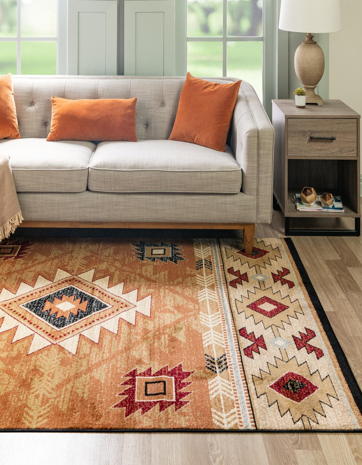 Frontier Trails Collection Area Rug -  Evergreen Rectangle Brick  lifestyle 6