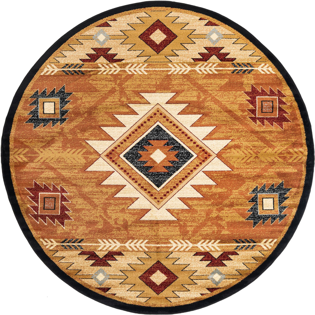 Frontier Trails Collection Area Rug -  Evergreen Round Brick  lifestyle 40