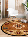 Frontier Trails Collection Area Rug -  Evergreen Round Brick  lifestyle 49