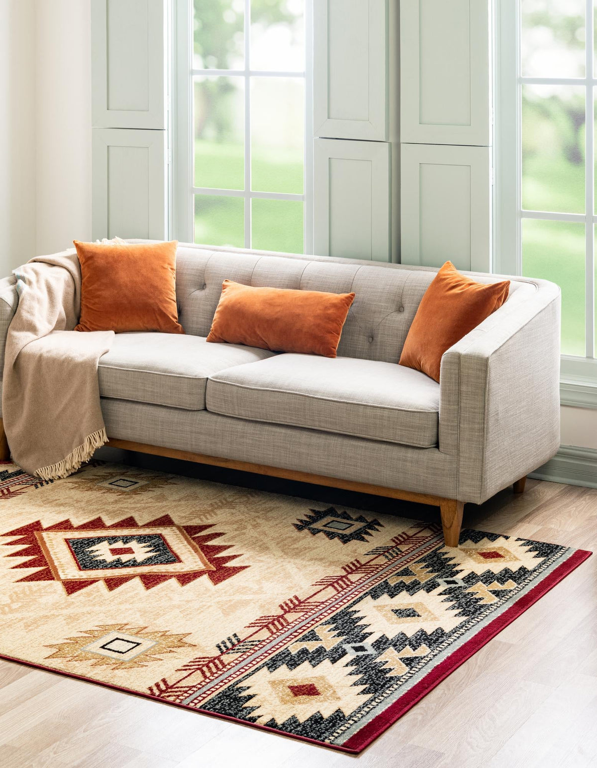 Frontier Trails Collection Area Rug -  Evergreen Rectangle Ivory  lifestyle 11