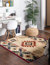 Frontier Trails Collection Area Rug -  Evergreen Square Ivory  lifestyle 42