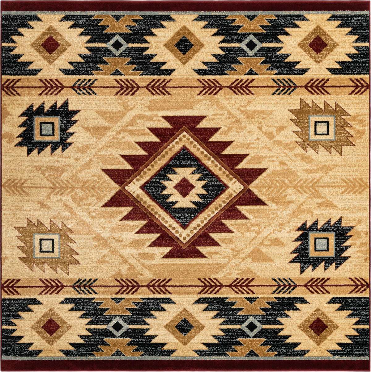 Frontier Trails Collection Area Rug -  Evergreen Square Ivory  lifestyle 30