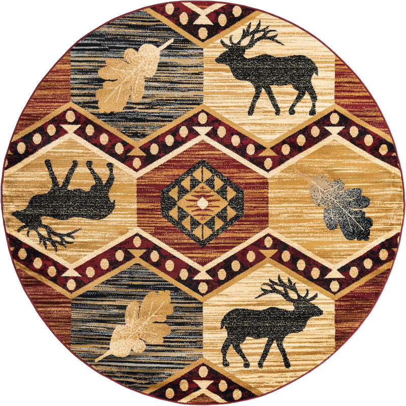 Frontier Trails Collection Area Rug -  Mesa Round Multi  lifestyle 50