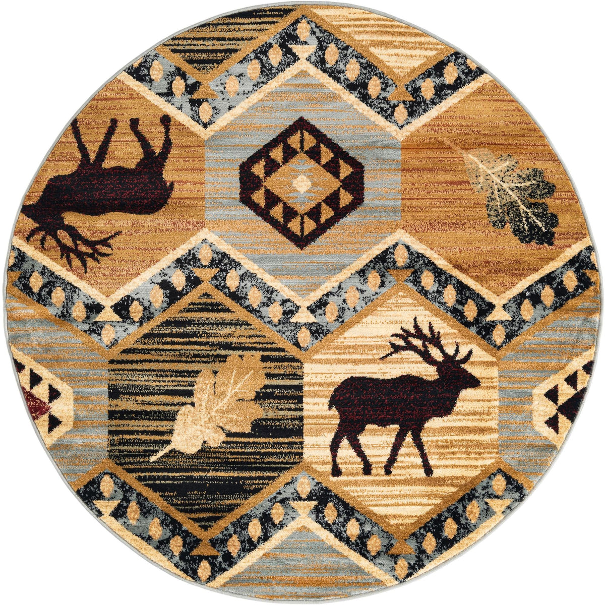 Frontier Trails Collection Area Rug -  Mesa Round Blue  lifestyle 19