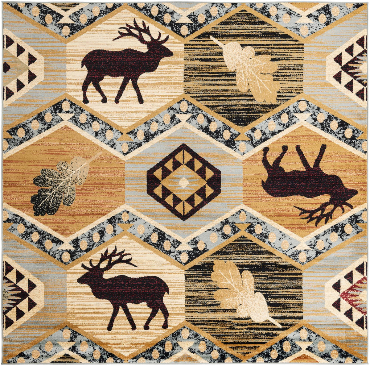 Frontier Trails Collection Area Rug -  Mesa Square Blue  lifestyle 20