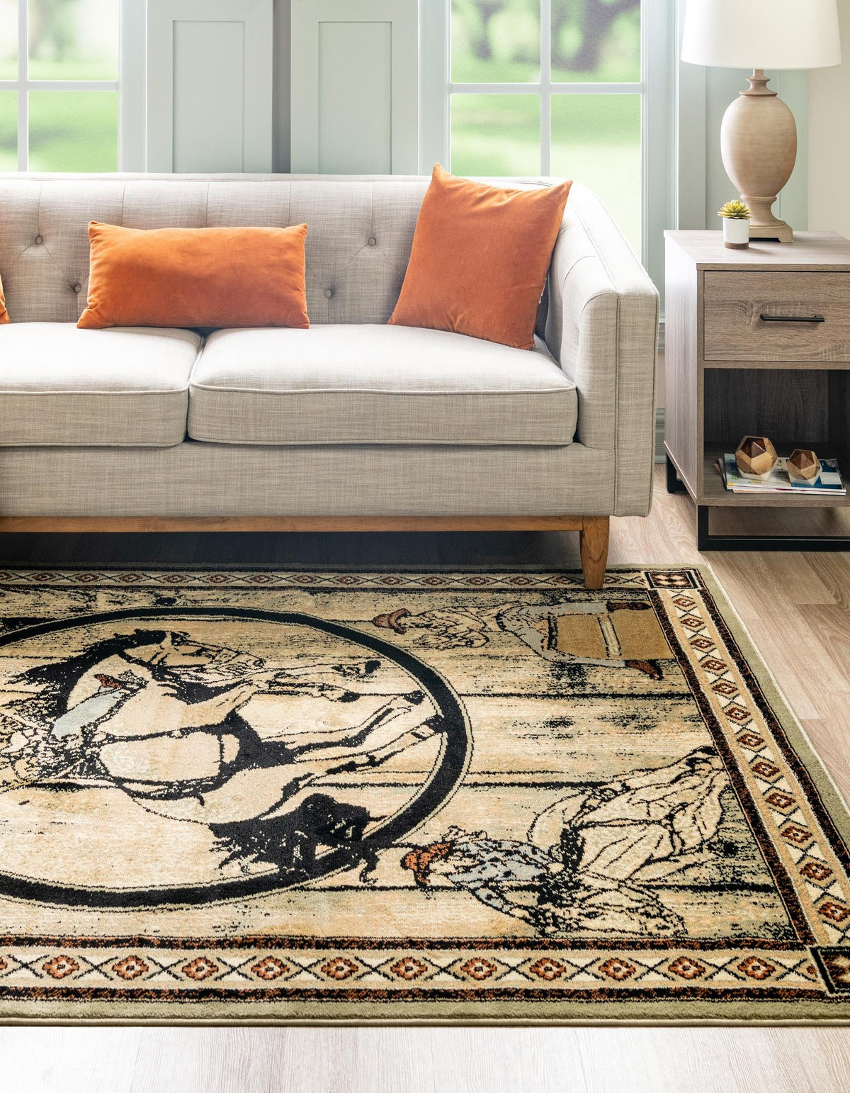 Frontier Trails Collection Area Rug -  Hickory Rectangle Green  lifestyle 4