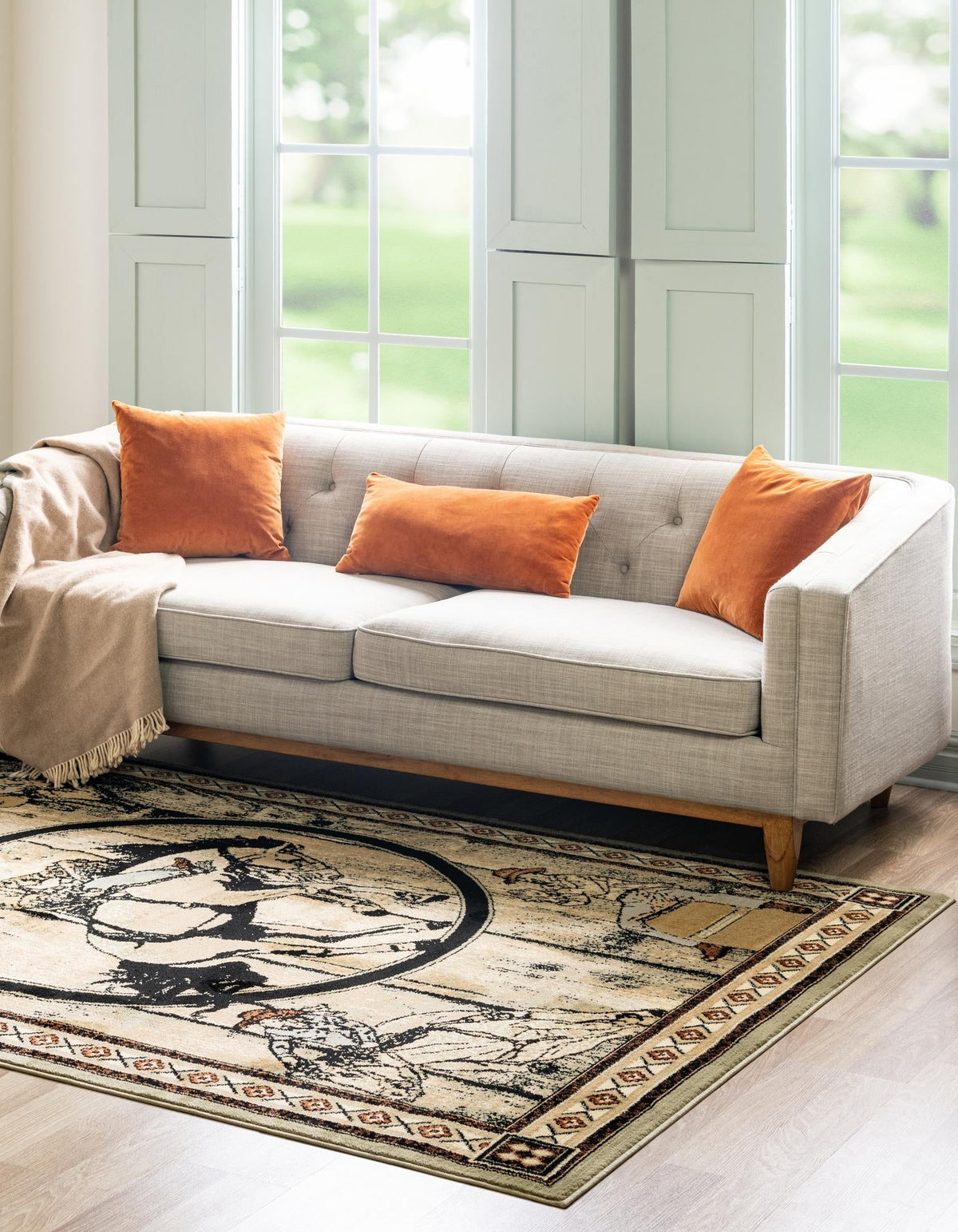 Frontier Trails Collection Area Rug -  Hickory Rectangle Green  lifestyle 8