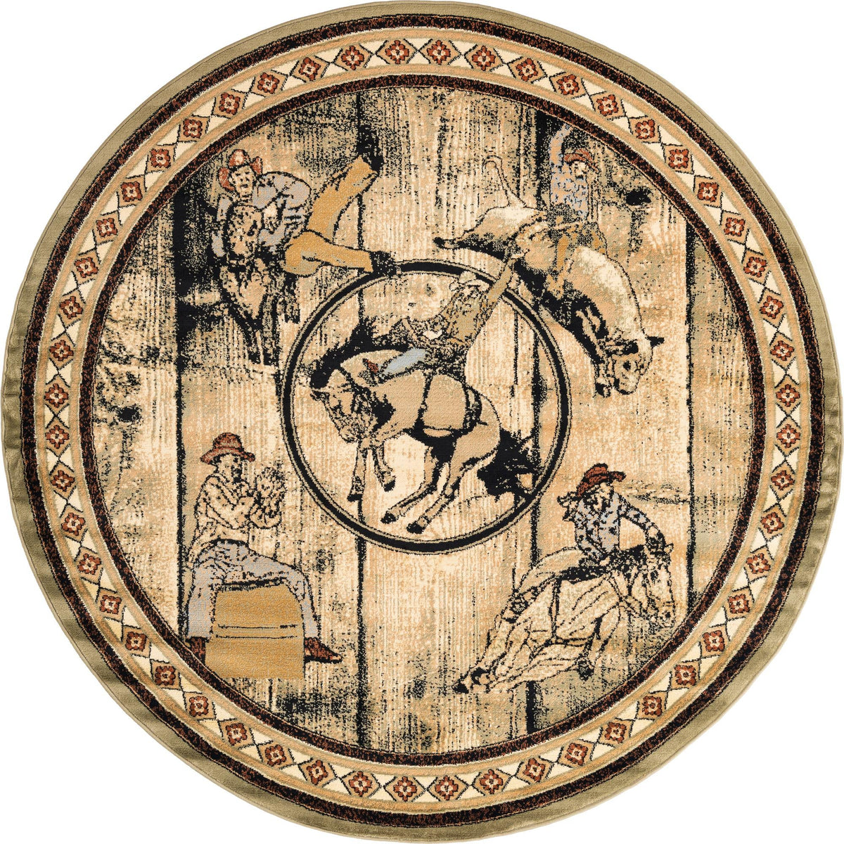 Frontier Trails Collection Area Rug -  Hickory Round Green  lifestyle 21