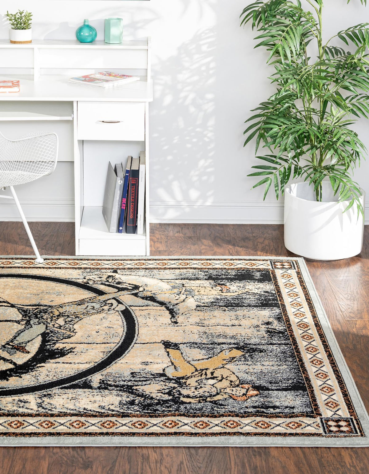 Frontier Trails Collection Area Rug -  Hickory Rectangle Blue  lifestyle 3