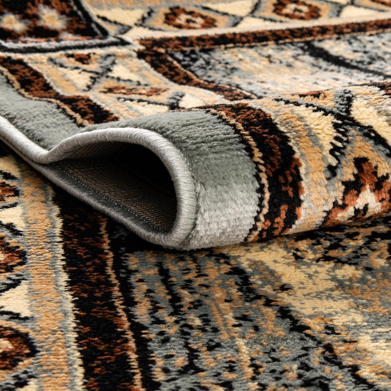 Frontier Trails Collection Area Rug -  Hickory Round Blue  lifestyle 48